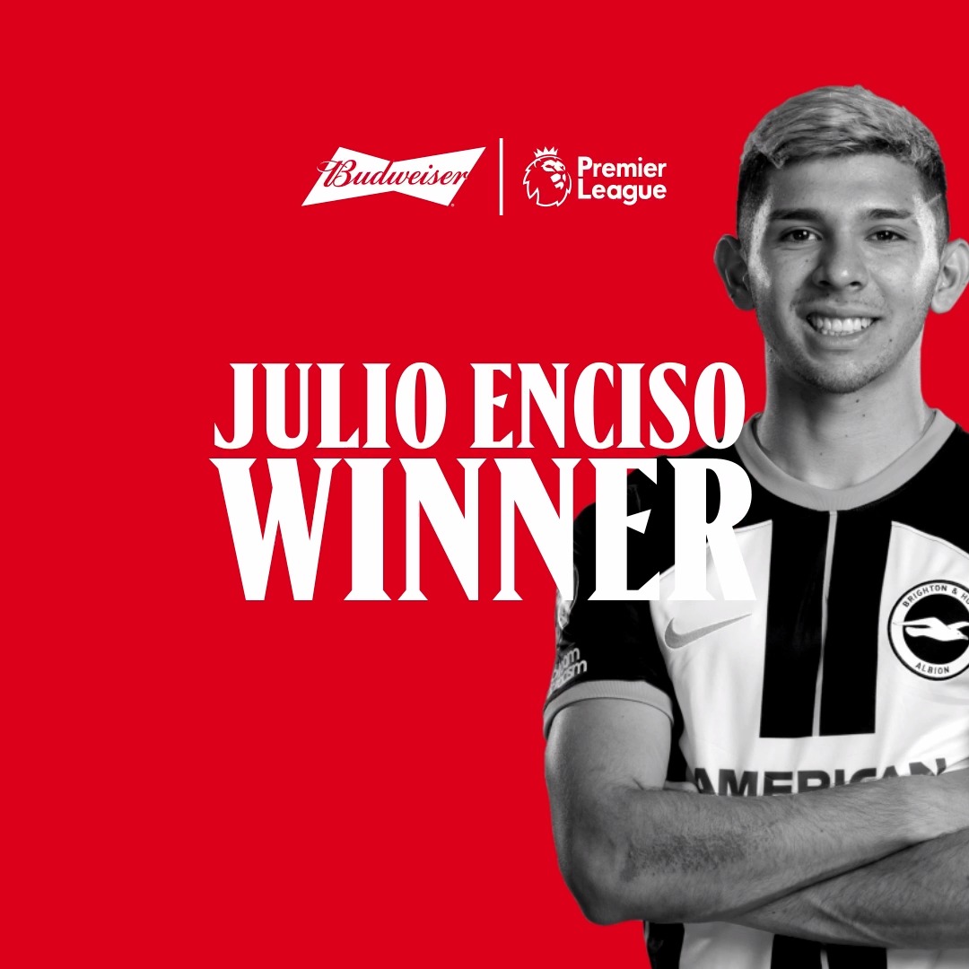 🥁 The results are in... 🇵🇾 Julio Enciso is your 2022/23 Budweiser x @PremierLeague Goal of the Season winner ⚽️🏆 Paraguayan perfection 🙌🔥 congratulations julio Enciso! 👏 Brighton & Hove Albion | Selección Paraguaya | #YoursToTake