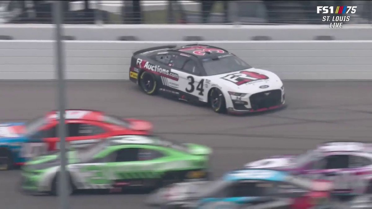 Michael McDowell goes around after contact with Ross Chastain. #NASCARonFS1