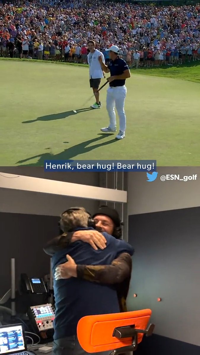 Electric as always ⚡️ A look in the booth at the call in Norway for Viktor Hovland's winning putt, courtesy of Per Haugsrud and @HenrikBjornstad. @ESN_Golf | the Memorial