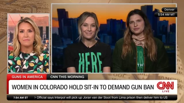 "I don't think you have to be a mother to see the logic in prioritizing children's lives over gun ownership." Actress Lake Bell and Co-Host and Managing Editor of "Daily Blast Live," Sam Schacher-- two moms who are in Denver to support a total ban on guns there: