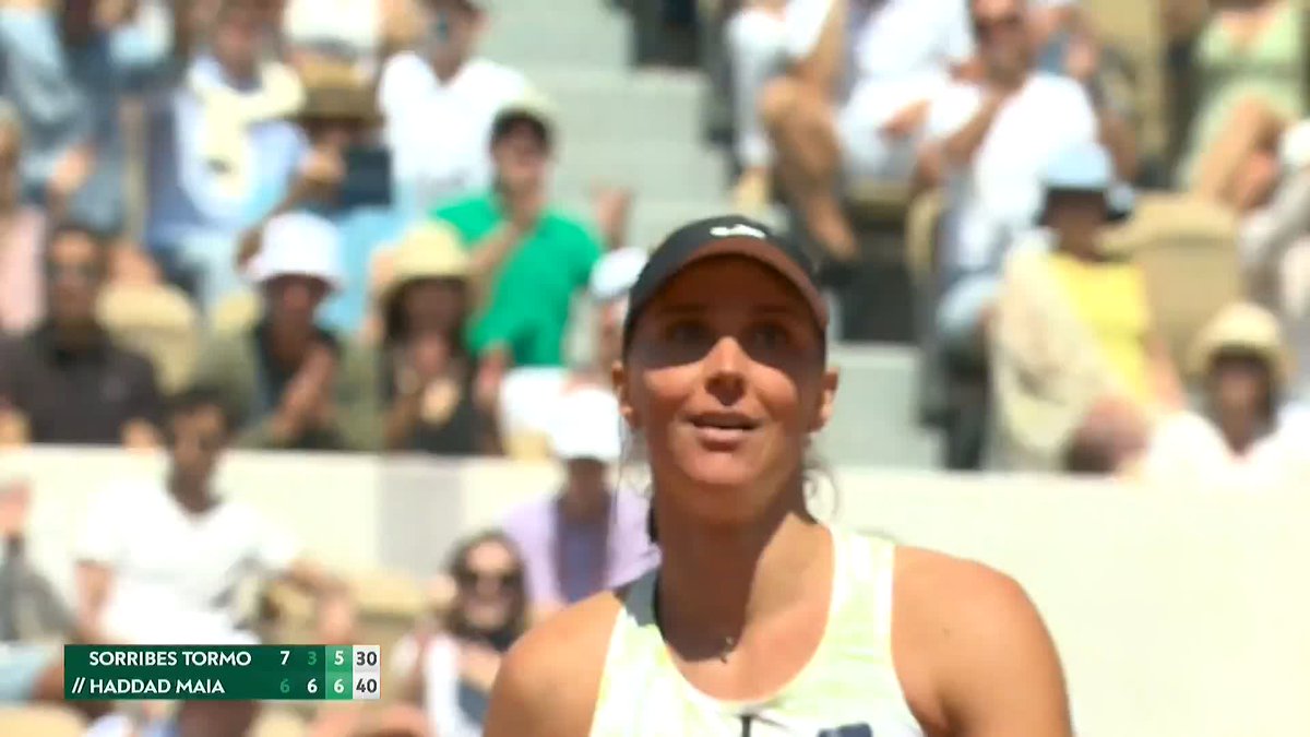 🇧🇷 Brazil’s Best 🇧🇷 Haddad Maia is off to a first Slam final eight after her 3 hour and 51 minute encounter with Sorribes Tormo 6-7(3), 6-3, 7-5. #RolandGarros