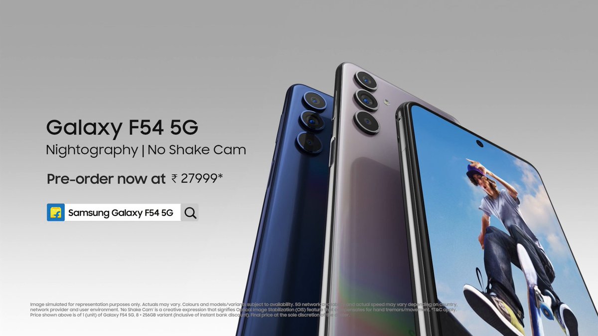 Capture the next big revolution with the all-new #GalaxyF54 5G exclusively designed to let you live your moments in a new light. Pre-order now at ₹ 27999*. Rush to Flipkart or Samsung Online Store *T&C apply. #Samsung