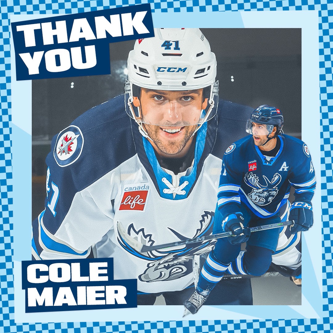 After over 200 games in antlers, our 2021-22 MVP is embarking on a new chapter. Thank you, Cole, for your dedication to our community, both on and off the ice. #GoMooseGo | #ManitobaMade
