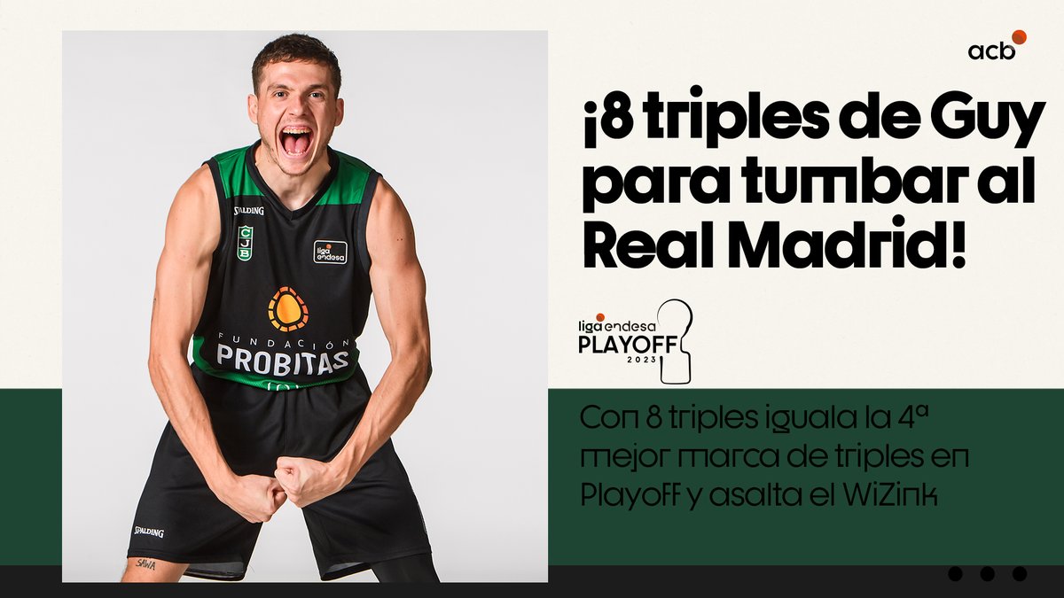 Solo pienso en que KYLE GUY mete su primer triple en el partido sobre la bocina para cerrar la primera mitad... El resto es 𝙝𝙞𝙨𝙩𝙤𝙧𝙞𝙖. ¡8⃣ TRIPLES para ganar al Real Madrid Basket y realizar un EXHIBICIÓN HISTÓRICA en el #PlayoffLigaEndesa! #ListosParaRomperla | Kyle J Guy
