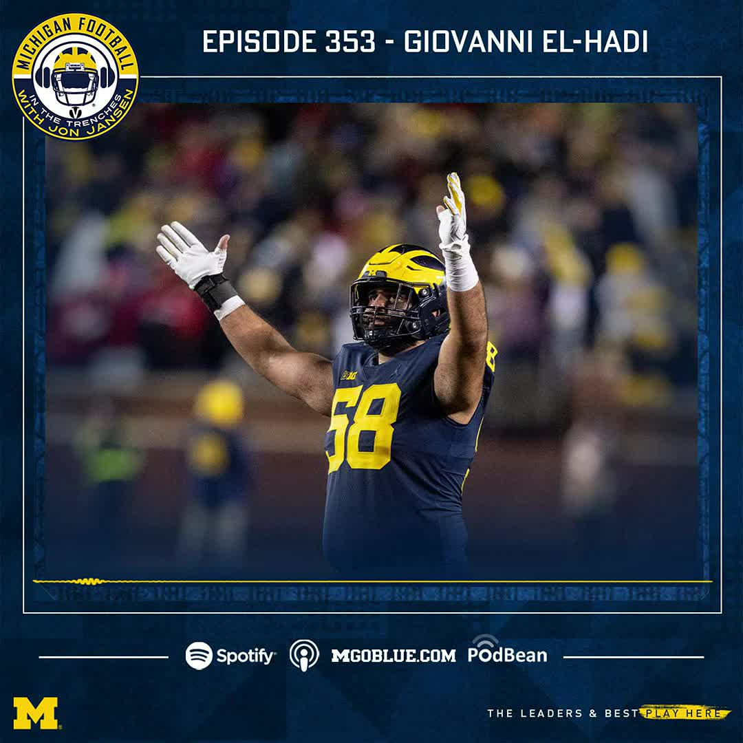 🎙 "With Sherrone Moore we have a standard and we keep that standard. Whenever we're strong, the team is strong." - Giovanni El-Hadi In the Trenches, presented by Meijer #GoBlue |
