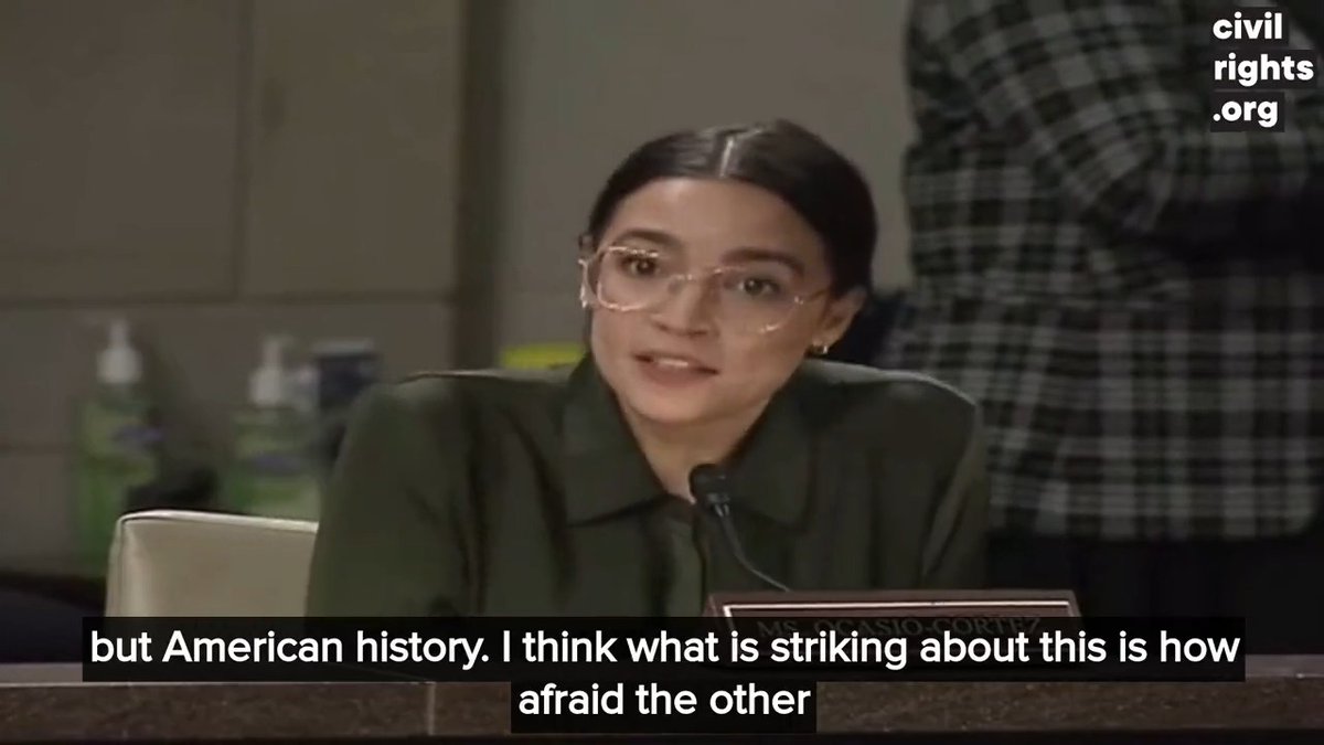 .Alexandria Ocasio-Cortez: “To even have the idea of proposing the federal government strip voting rights in one of the Blackest cities in this country that has a history of enslavement…This has nothing to do with election integrity. This is about racial control – and this is not new.”