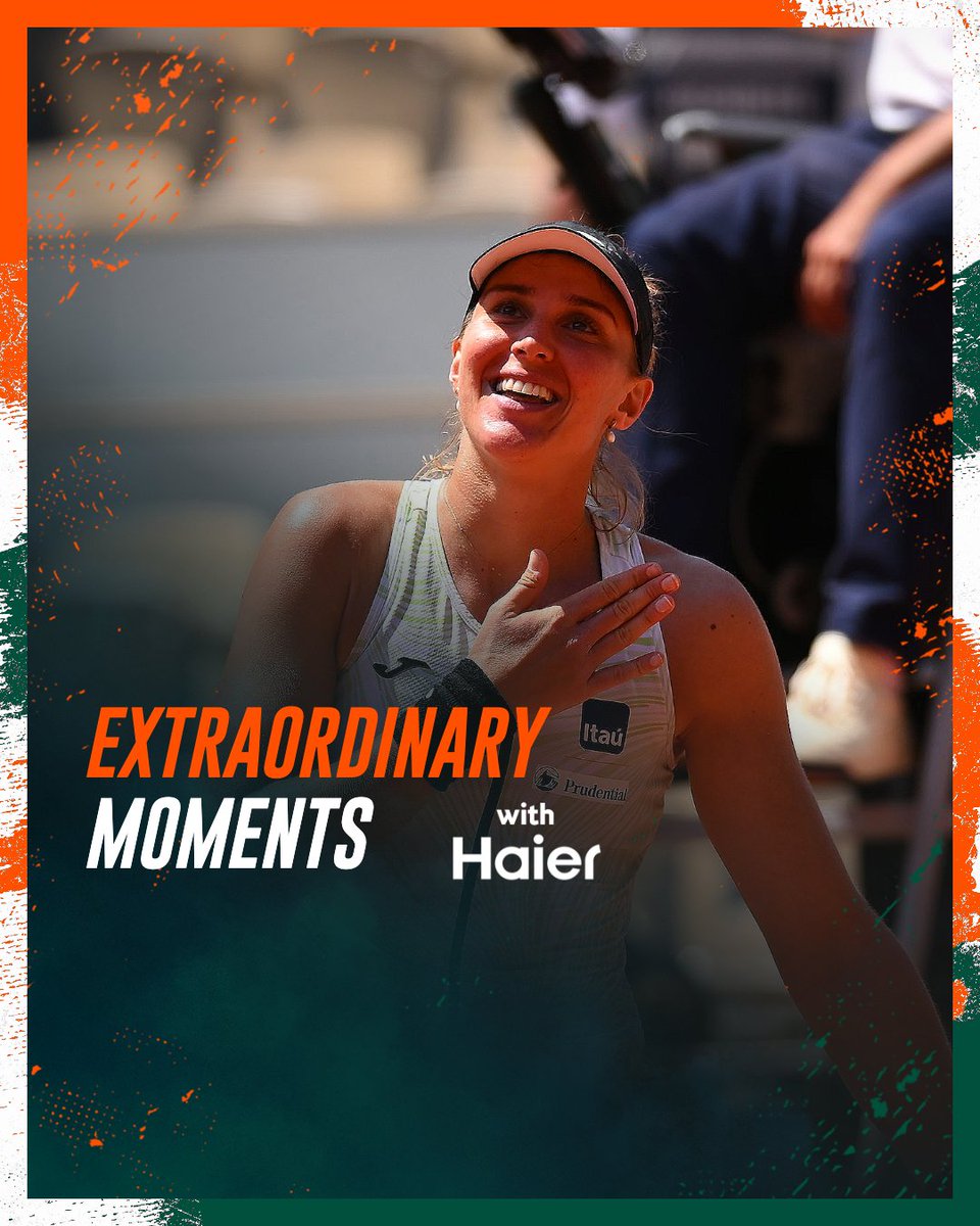 Parabéns 🇧🇷 👏 Today’s #RolandGarros extraordinary moment: Haddad Maia becoming the 1st Brazilian woman ever to reach a Grand Slam semi-final! #ExtraordinaryMoments Haier Europe