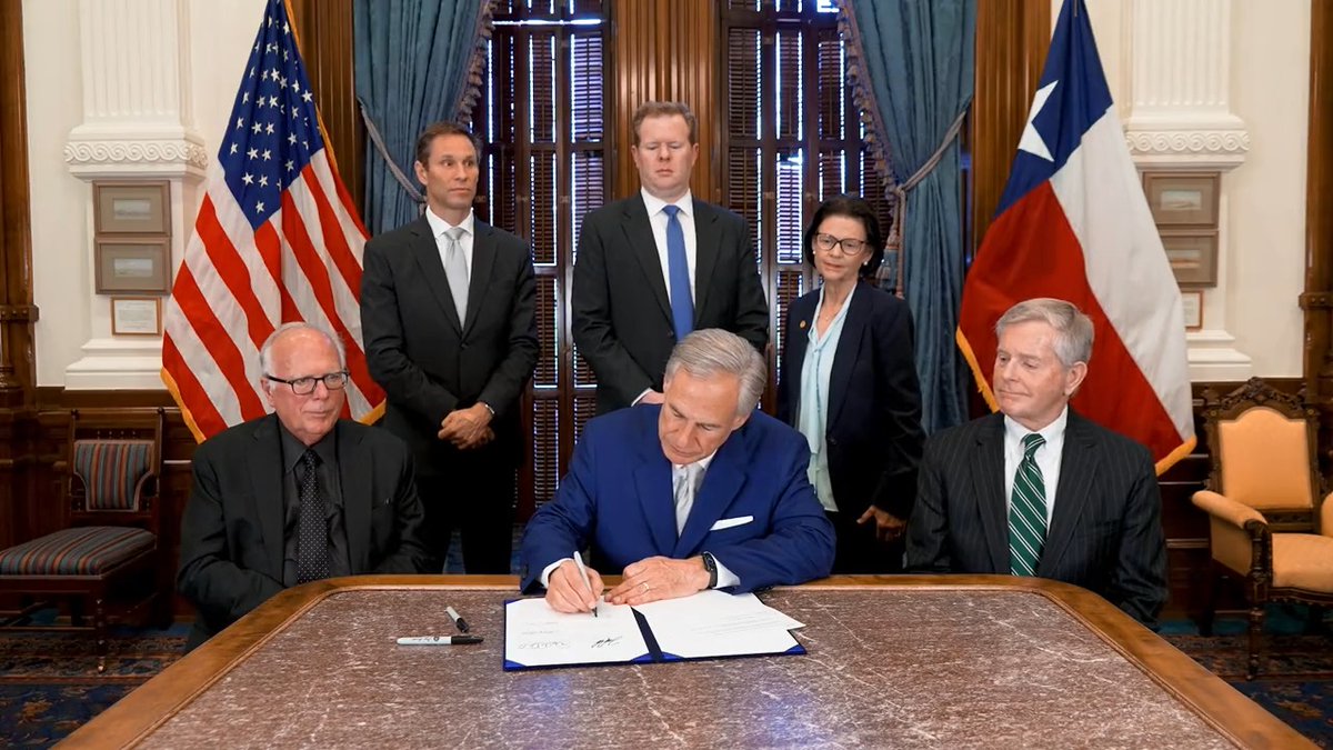 Today, I signed into law bills to strengthen & secure the Texas power grid. Thank you to Chairmen Todd Hunter & Charles Schwertner for leading this effort in the Texas Legislature. We will ensure our grid is reliable, resilient, & able to meet demand as Texas continues to grow.