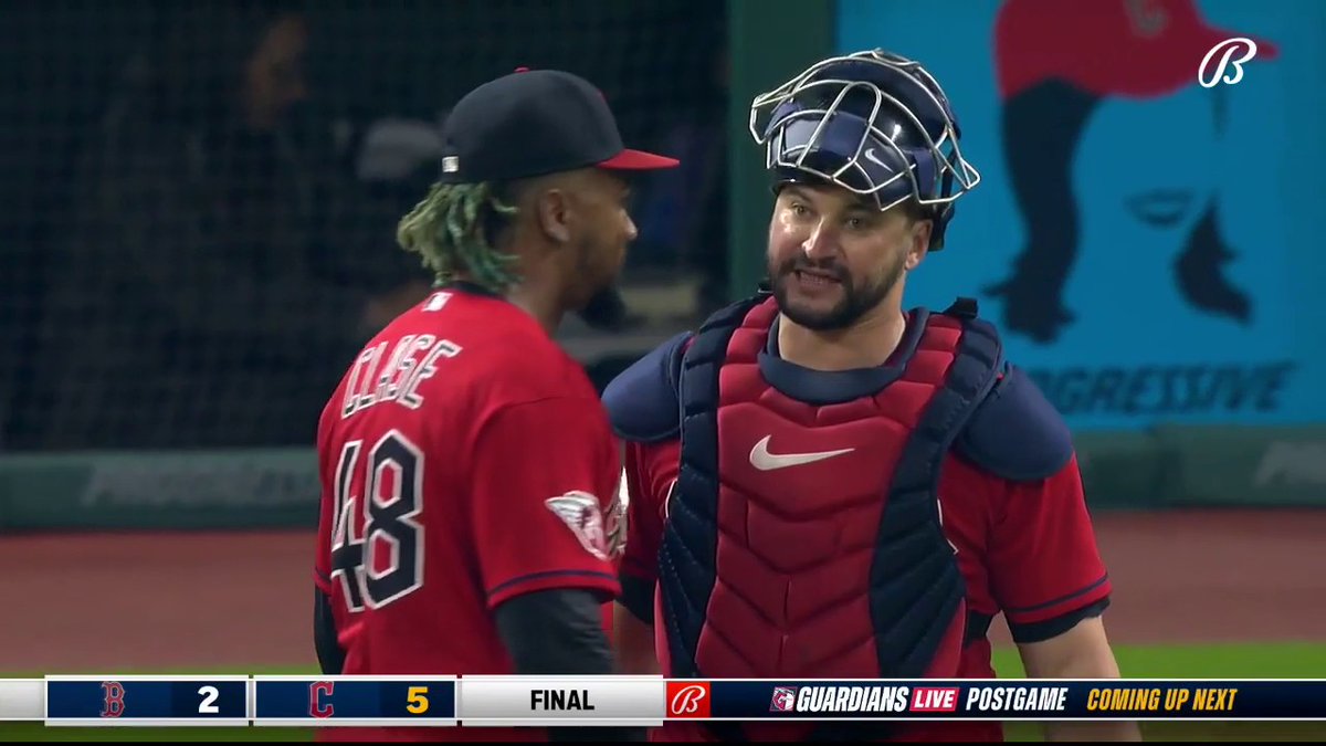 The last Straw! Cleveland Guardians Gold Glove center fielder Myles Straw was running out of room, but had just enough left to catch the final out of a 5-2 win over the Red Sox. #ForTheLand