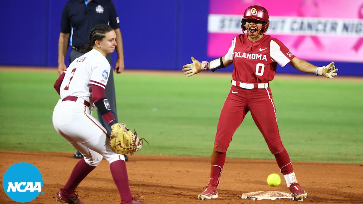 5️⃣2️⃣ wins in a row for the Sooners! 😱 Highlights from Oklahoma Softball’s Game 1 win over Florida State. #WCWS