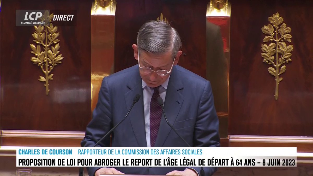Le rapporteur du texte Charles de Courson dénonce "un fait inédit". "C'est la 1ère fois dans l'histoire de la Ve République qu'une présidente de l'Assemblée écarte des amendements reprenant une disposition déclarée 2 fois recevable. C'est une faute politique grave". #PPLLiot #DirectAN