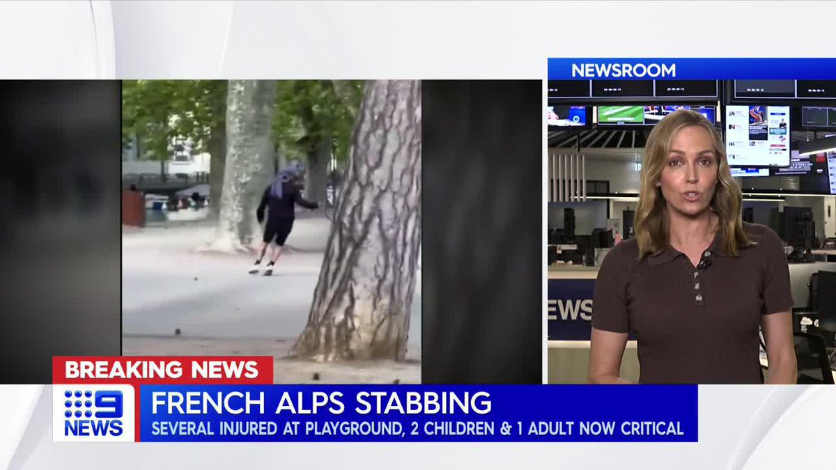 #BREAKING: A number of children are fighting for life, after being stabbed in a knife attack in the French Alps. Sophie Walsh is live with the details. #9New