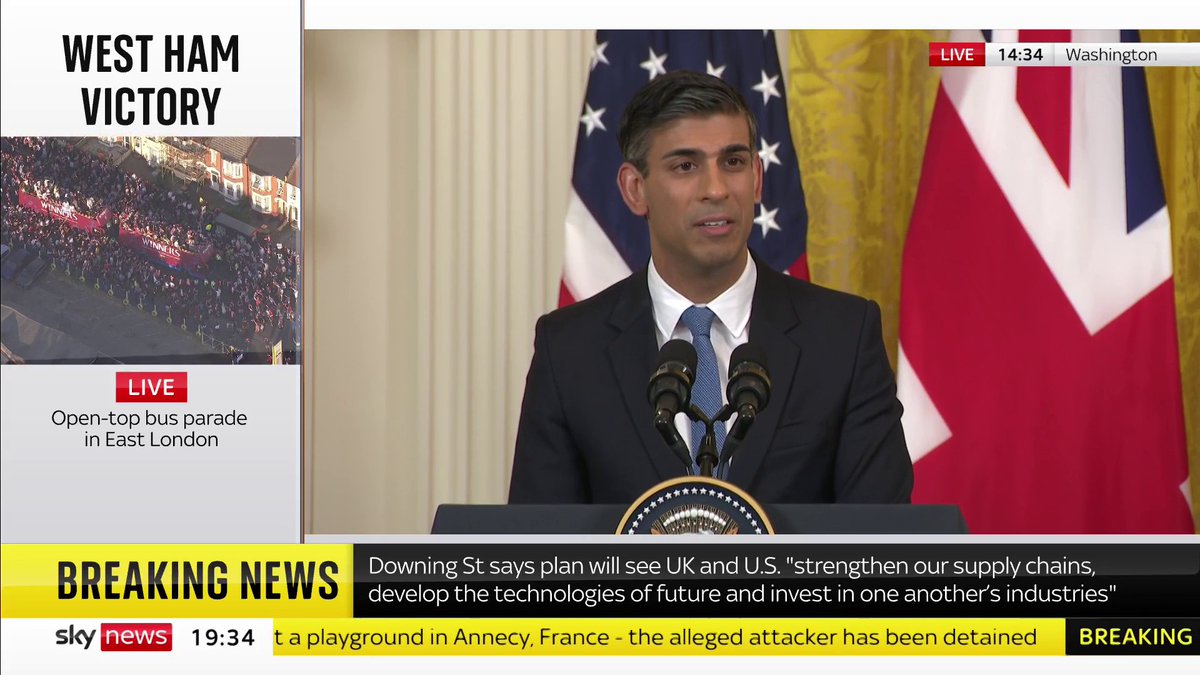 "President Putin will be thinking that he can wait us out, the alliance will tire, we'll get fatigued and give up. Now that is not the case" Prime Minister Rishi Sunak says that the continued support for Ukraine will help to deter Putin. 📺 Sky 501