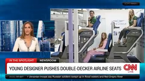 The double-decker airplane seat is back