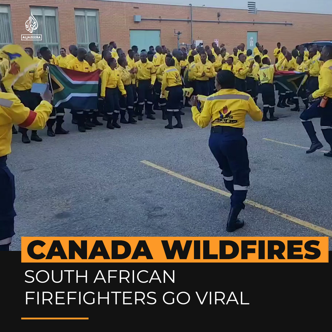 This video of South African firefighters singing and dancing before helping fight wildfires in Canada has captured the hearts of many on social media. The 215 firefighters and managers arrived in Edmonton over the weekend and are expected to stay for more than a month 👇