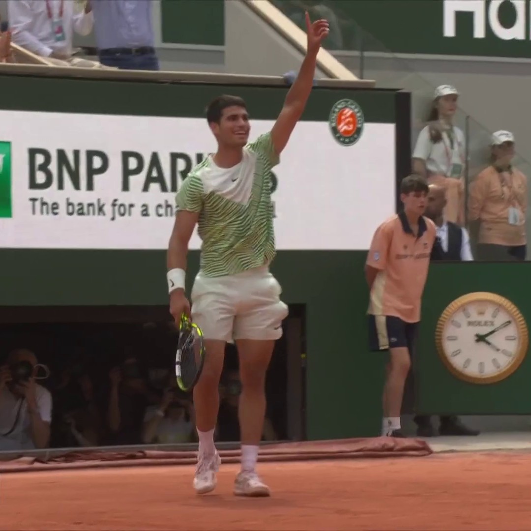 Carlos Alcaraz has just produced one of the greatest shots ever 🤯👏 #RolandGarros