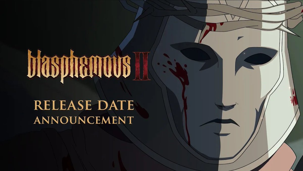 Rejoice, Sinners. Blasphemous 2 launches 24th of August on #Steam, #Nintendo Switch, #Xbox Series X|S, #PlayStation 5, and #GOG! 🌎 Conquer this unfamiliar land ⚔️ Master three new weapons 👊 Deliver swift punishment