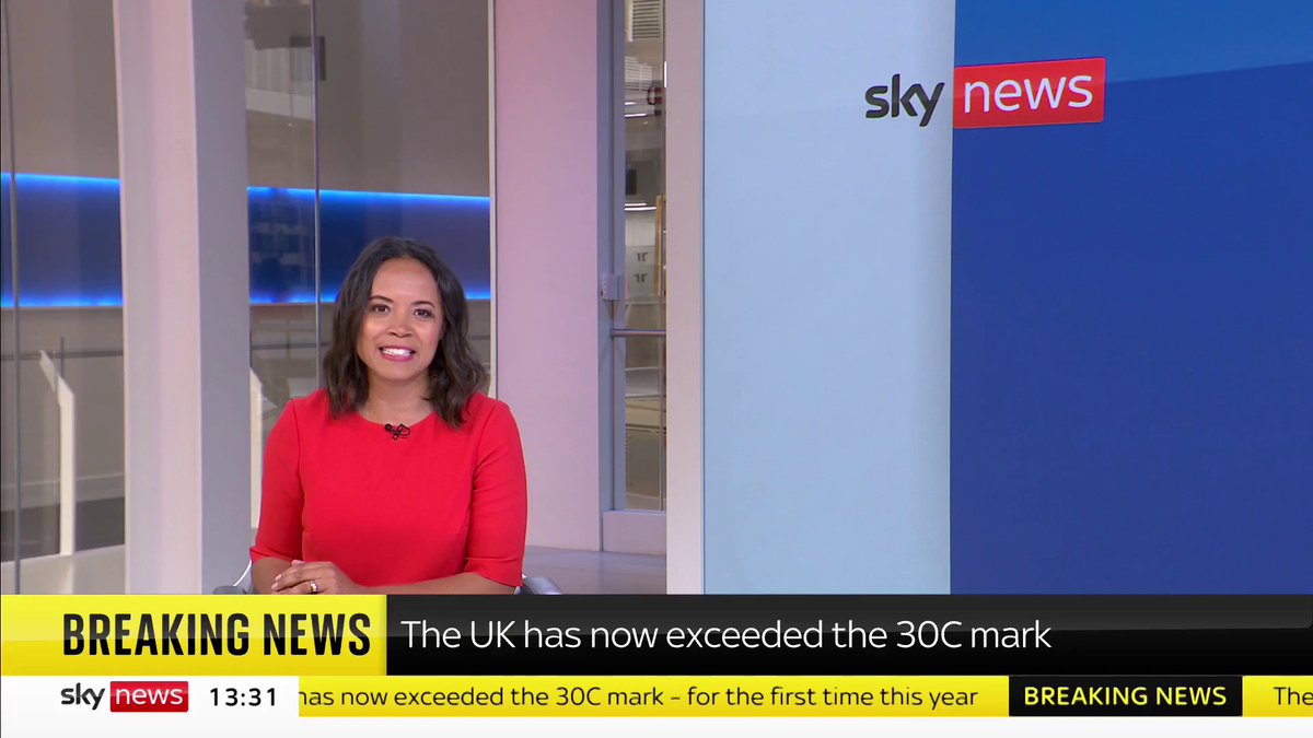 BREAKING: The UK has now exceeded the 30C mark. 📺 Sky 501, Virgin 602, Freeview 233 and YouTube