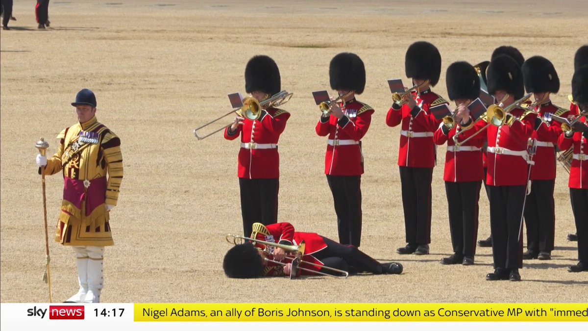 A guard has fainted during a rehearsal for Trooping the Colour. 📺 Sky 501, Virgin 602, Freeview 233 and YouTube