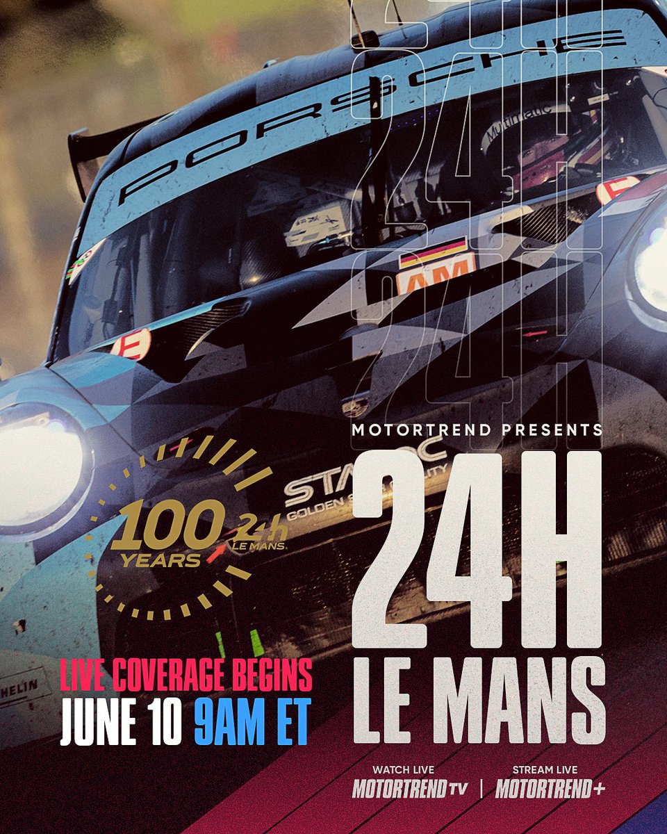 The race is on! 🏎️💨 Stream 24 Hours of Le Mans LIVE NOW on MotorTrend+ ➡️ *US and Canada only #LEMANS24 #LEMANS