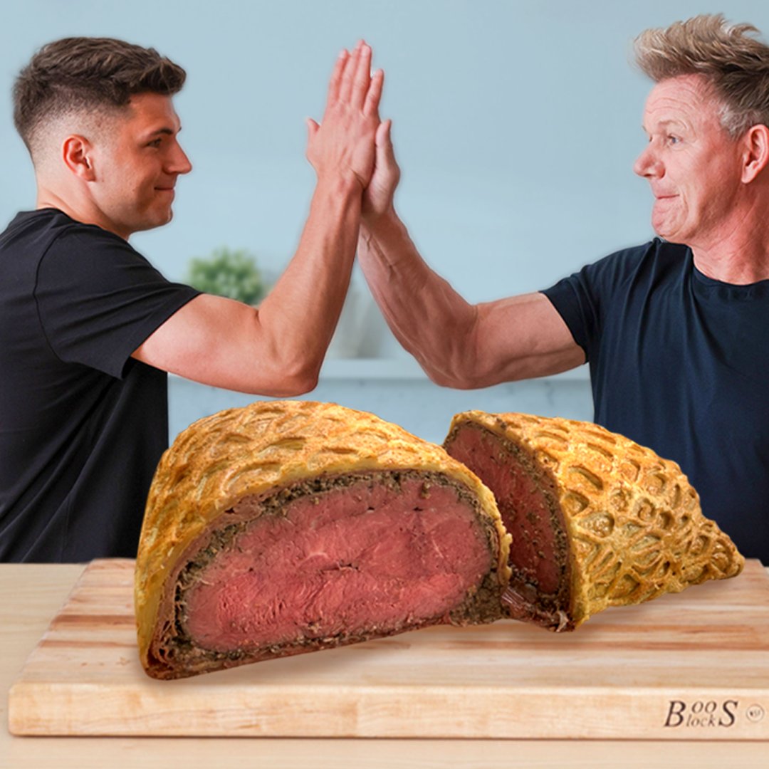 Congratulations to Nick DiGiovanni and Gordon Ramsay who have joined forces to make the world's largest beef wellington! Beef wellington is a specialty of Chef Ramsay - it's been seen on TV shows such as Hell's Kitchen and been served in many of his restaurants around the world.