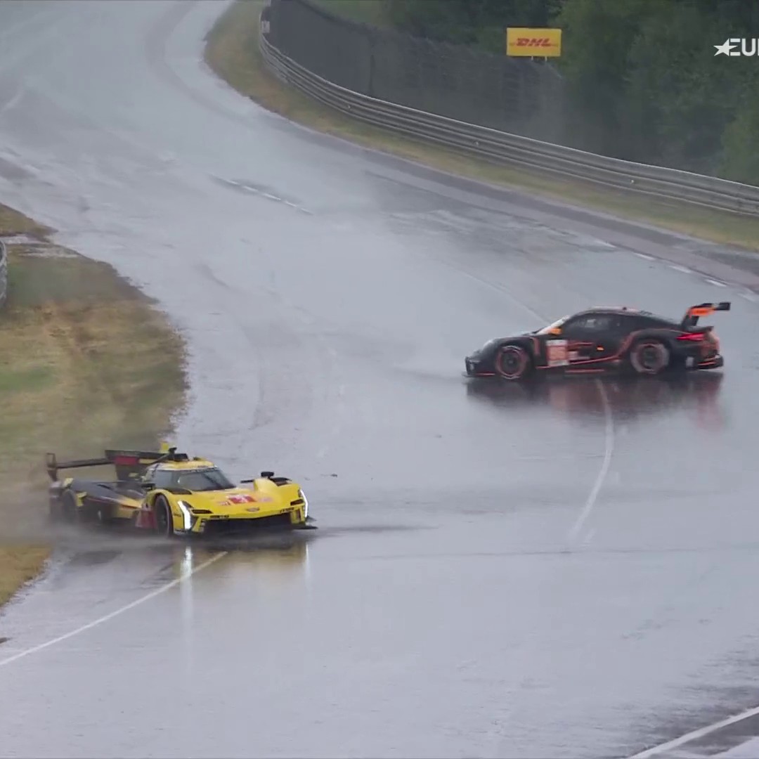 ๐ฎ Le Mans en mode patinoire ! Des pneus slick sous la pluie ? Mauvaise idรฉe... Suivez les 24 Heures du Mans en intรฉgralitรฉ sur Eurosport #LeMans24 #weekeneddeschampions