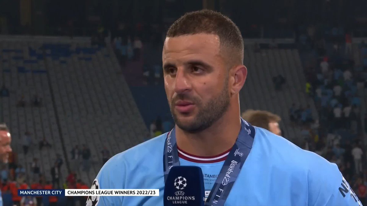 "Put any drink in front of me, I'm gonna destroy it!" 😂 An emotional Kyle Walker cannot wait to celebrate Man City's win tonight! #UCLfinal