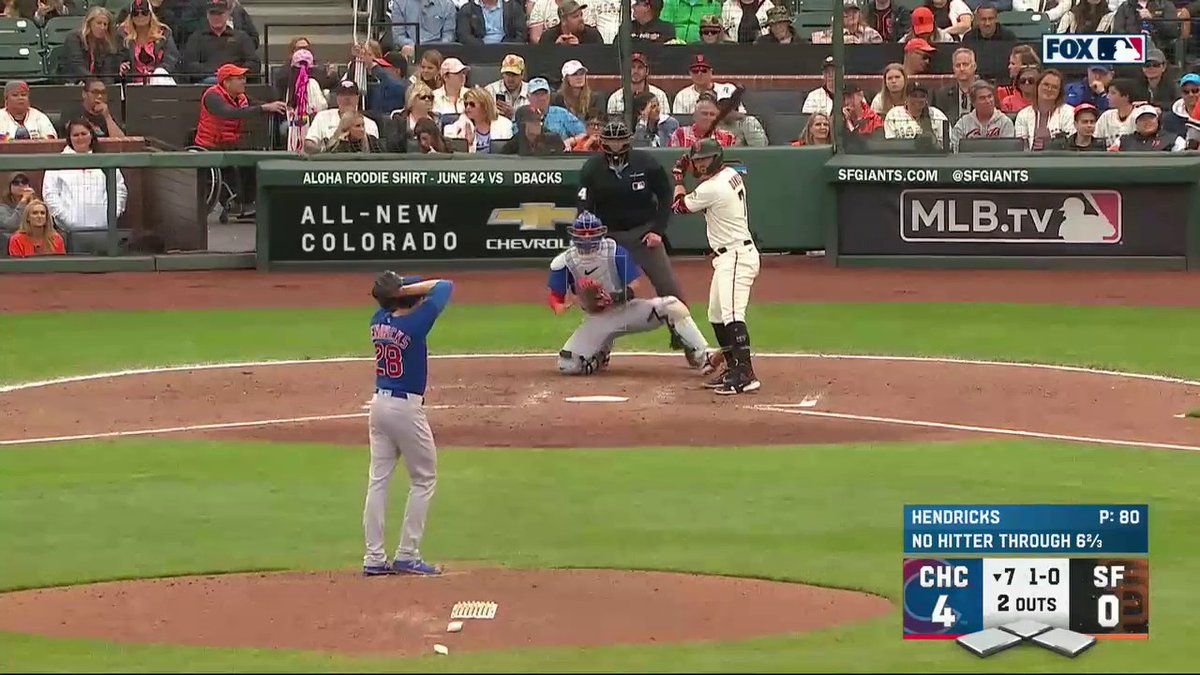 Kyle Hendricks hasn’t allowed a hit through seven