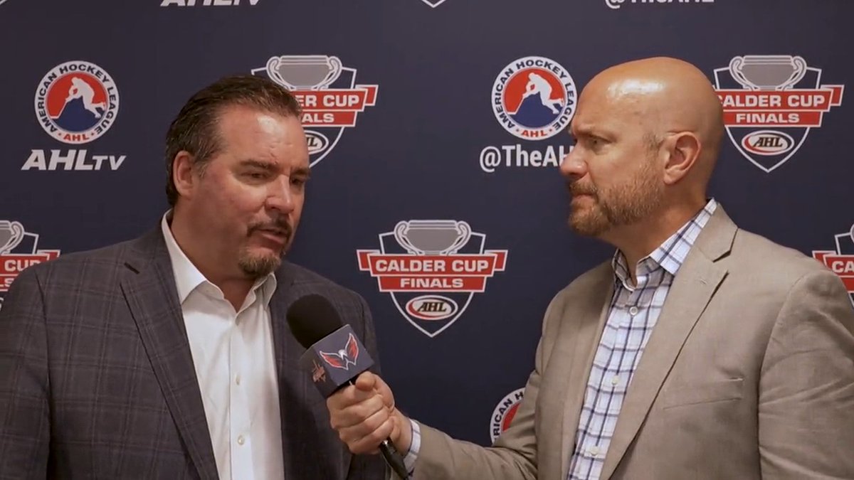 .John Walton checks in with Hershey Bears head coach Todd Nelson ahead of Game 2 of the #CalderCup Finals this evening. #RoaringForMore | MedStar Health