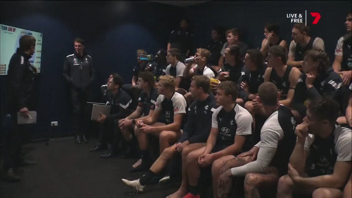 Luke Power addresses his players ahead of a must win game against the Bombers this afternoon. 📺 Tune in on 7 in Melbourne & 7plus around the nation!