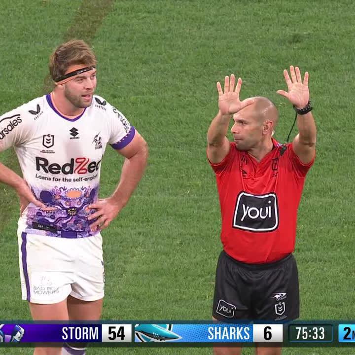 Is Christian Welch in trouble for this tackle? 🤔 #NRLStormSharks | FREE on 9Now: #9WWOS #NRL