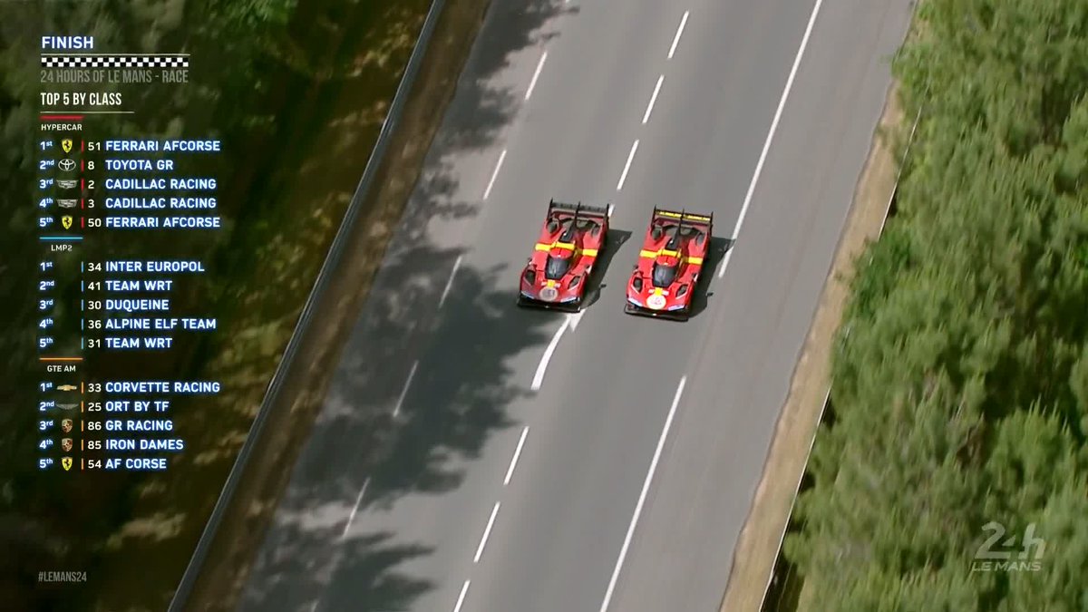 Ferraris in formation at Le Mans ❤️ #WEC #LeMans24 #LeMansCentenary | Ferrari Hypercar