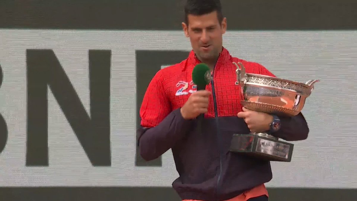 The stage is yours, champ 😃 #RolandGarros | Novak Djokovic
