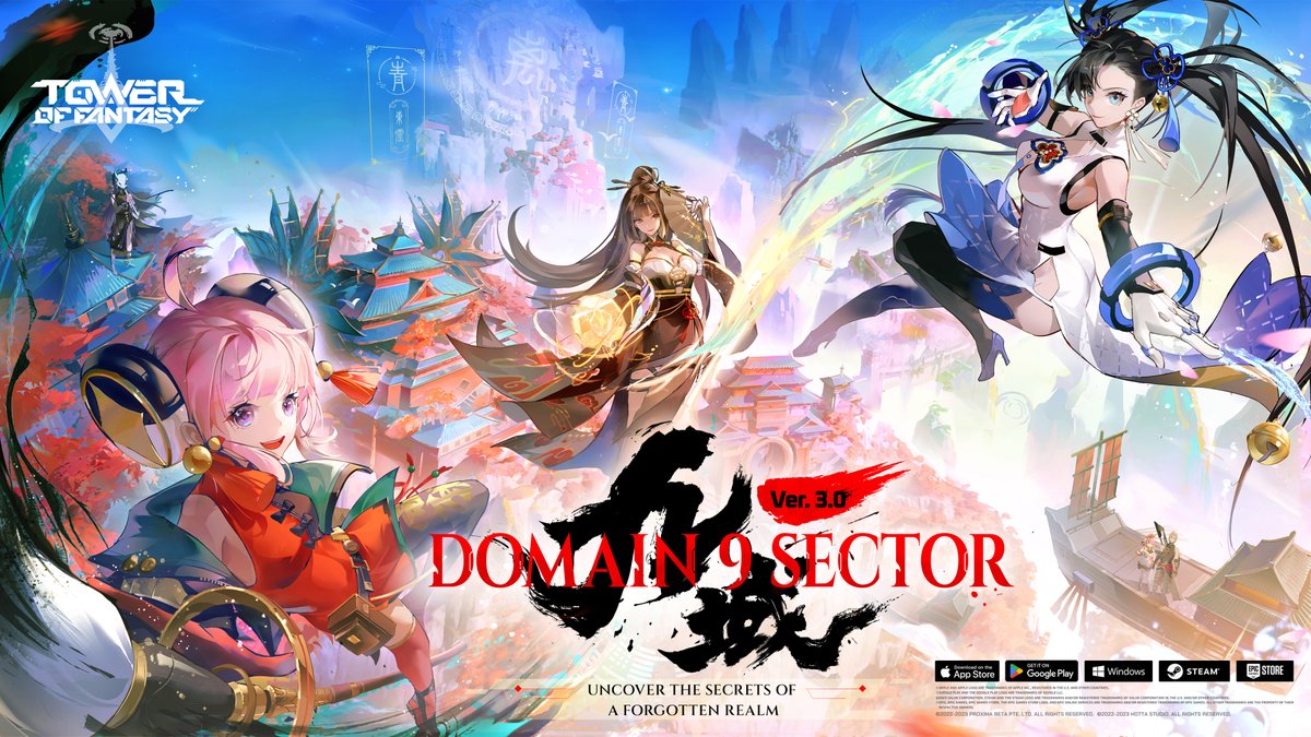 #TowerofFantasy ⚔ New Version 3.0 Domain 9 Sector Uncover the Secrets of a Forgotten Realm ☁️ The new mission on the horizon to explore this ancient hidden domain! New version update coming soon on June 27! 🎉 #Domain9 #NewVersionUpdate #June27