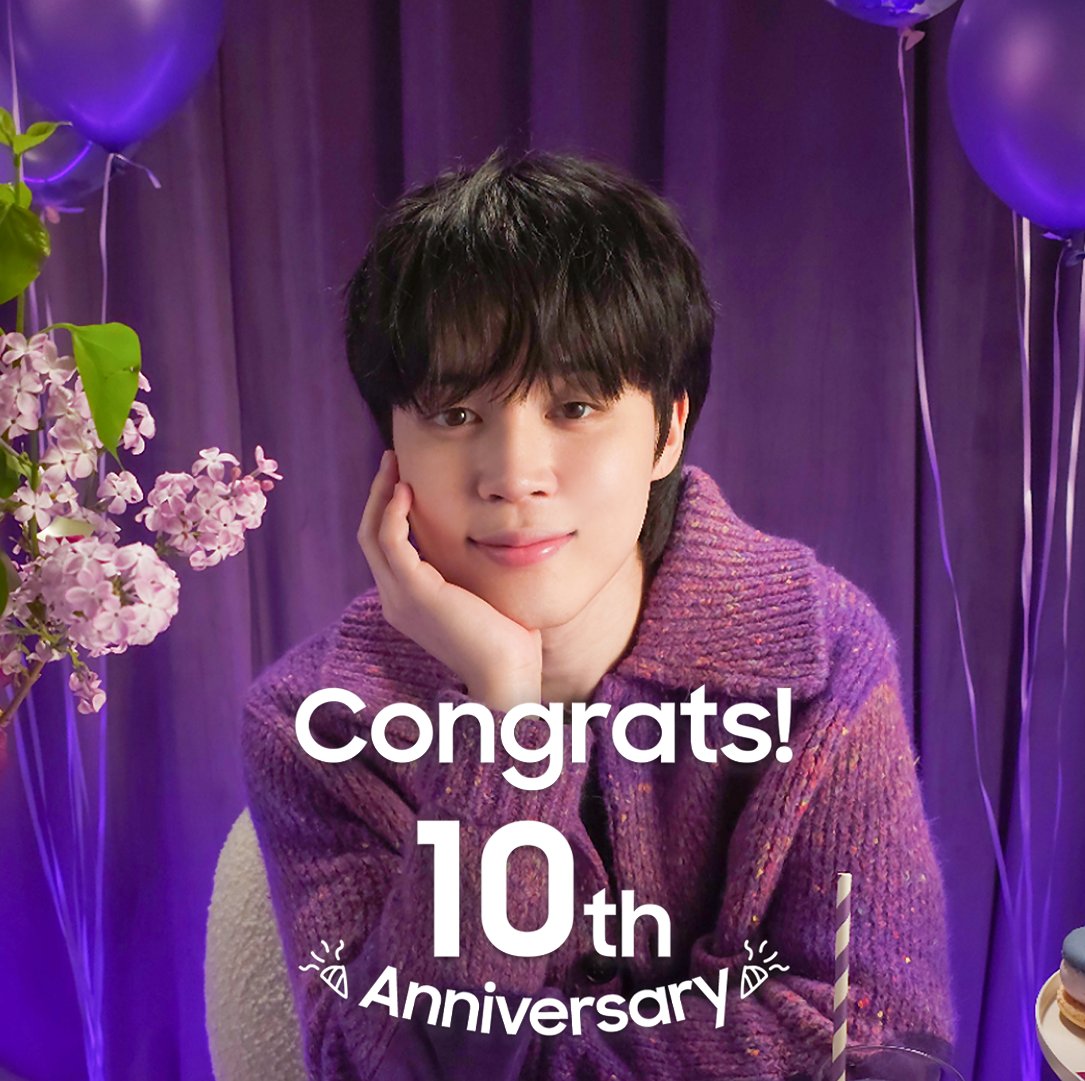 Time flies — happy 10-year Anniversary 방탄소년단 and shoutout to all the fans! 💜 We’re celebrating today with you. 🫰 Tap the 💜 to show some love! #10yearsofBTS #BTS10thAnniversary #GalaxyxJimin #GalaxyS23