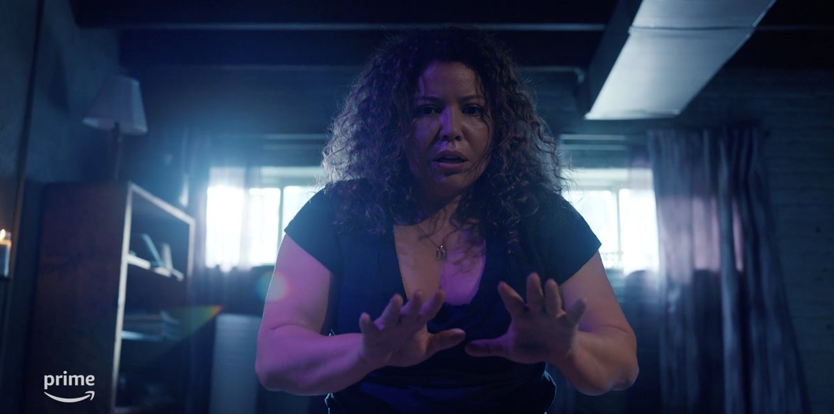 You could say Dolores has a lot on her plate... @JustinaMachado stars in The Horror of #DoloresRoach coming to Prime Video July 7.