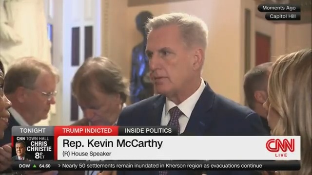 House Speaker Kevin McCarthy compares favorably the discovery of classified documents in a Mar-a-Lago bathroom to classified documents being found in the garage of Joe Biden's home in Wilmington, Delaware. “A bathroom door locks.”