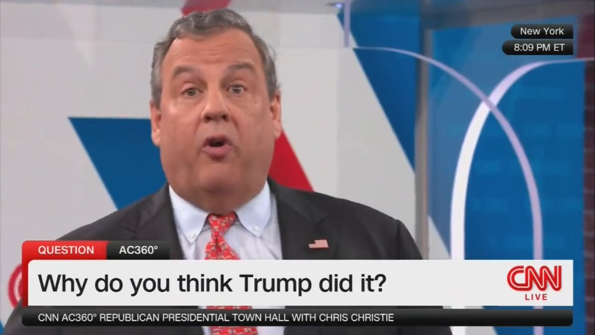 Chris Christie SLAMS his fellow Republicans who defend Trump’s reckless behavior: “There are people from my own party who blame the DOJ. How about blaming him? He did it ... All of those things were brought on himself, as was this indictment.”