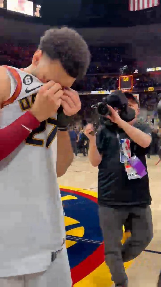 Jamal Murray soaking in the moment 🥹 He's an #NBAFinals champion‼️