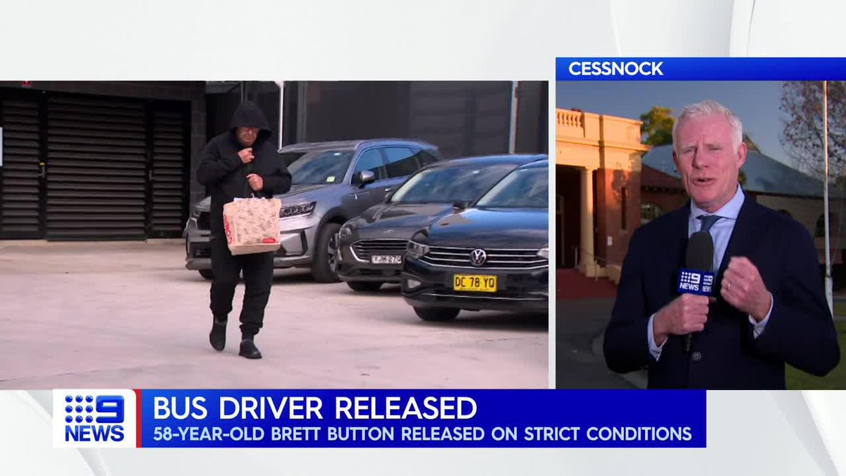 The driver of the bus which crashed in the Hunter Valley on Sunday night has this afternoon walked free from Cessnock police station, after being granted bail. Damian Ryan and Ruth Wynn-Williams have the latest. #9News MORE: