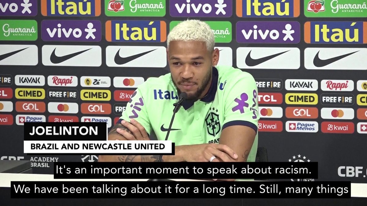 Joelinton reveals he received racist abuse following Newcastle's Premier League game against Arsenal.