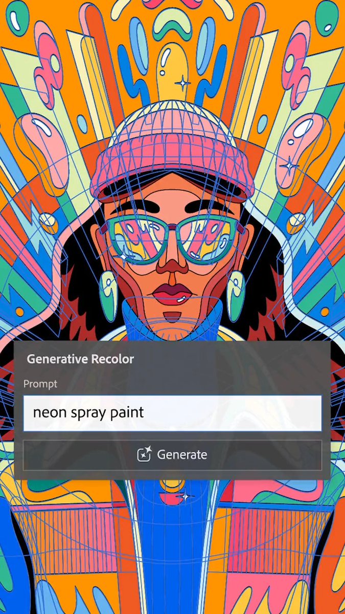 Introducing the magic of Generative Recolor (beta) in #AdobeIllustrator, where text prompts transform your palette with a click. ✨ Try it out today! #AdobeFirefly