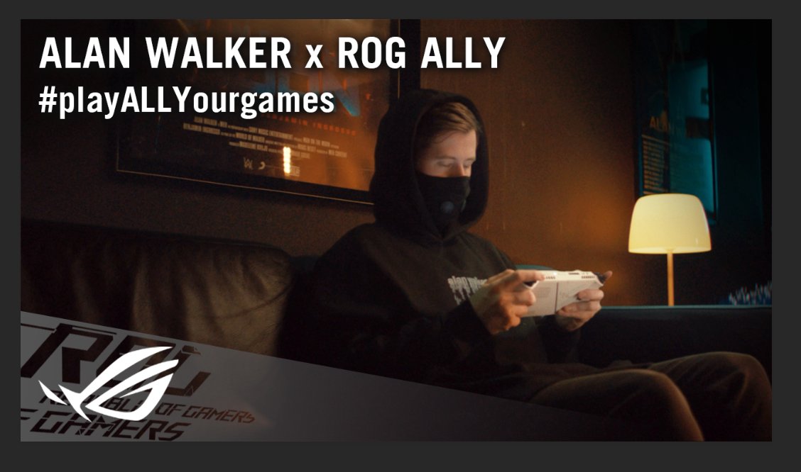 ¡Cada minuto libre importa, Alan Walker! Con #ROGALLY podrás disfrutar de todos tus juegos en un mismo lugar y en cualquier momento. ROG ALLY ya está disponible oficialmente. ¡Hazte con ella! 👉 #ROG #ROGxALANWALKER #ROGALLY