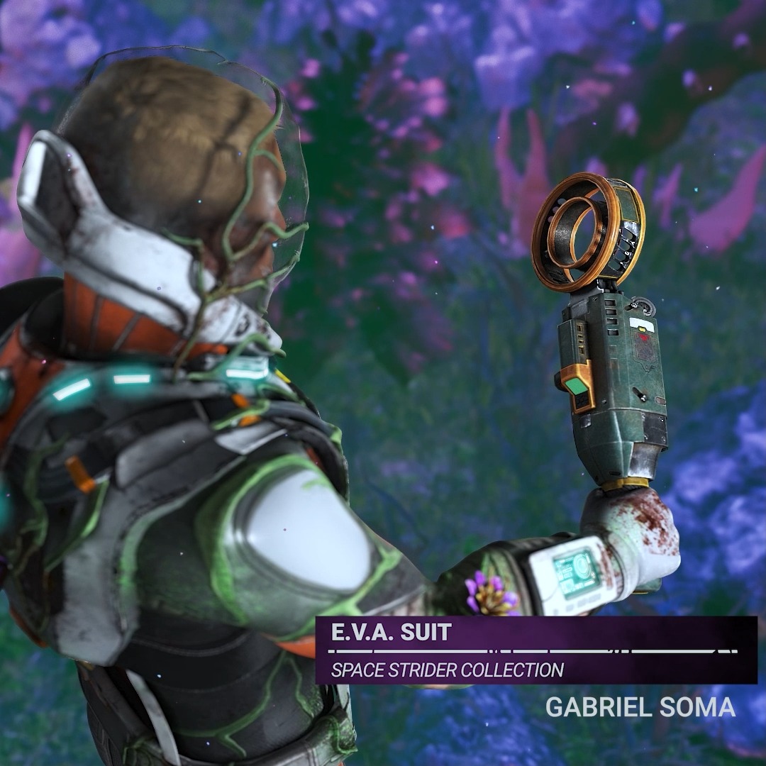 Dvarka’s jungles required the pinnacle of protection, and even then, there were risks. Gabriel Soma’s E.V.A. Suit is now available.