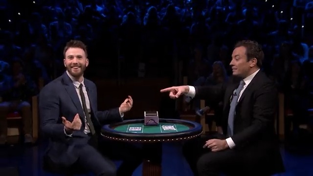 .@ChrisEvans challenges Jimmy to a round of Frozen Blackjack 🧊 #FallonFlashback #HappyBirthdayChrisEvans