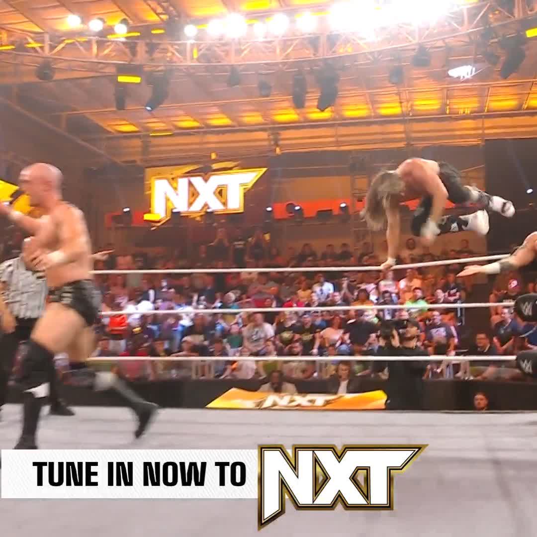 What a save by the ref! This turned into absolute CHAOS 😱😱😱 #WWENXT