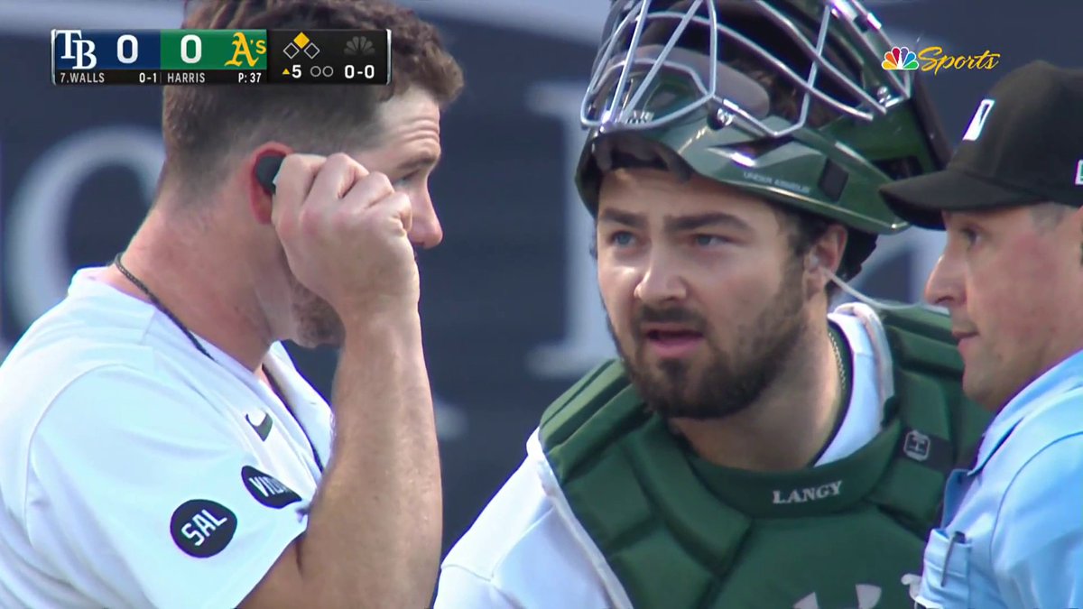 The “SELL THE TEAM” chants were so loud after the silent protest to begin the fifth that Hogan Harris thought his PitchCom wasn’t working. Listen to how loud Oakland gets here. #Athletics #RootedInOakland #OAKtogether