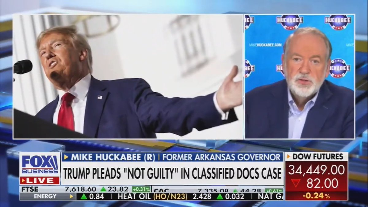 "Here's what I predict: Donald Trump is like the third monkey on the ramp to Noah's Ark, and brother it's starting to rain, and this is one monkey that's going to fight harder than you've ever seen a monkey fight." — Former AR Gov. Mike Huckabee (R)