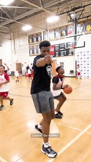 Be careful which coach you challenge 1-on-1 at Jr. Hawks Summer Camp 😂