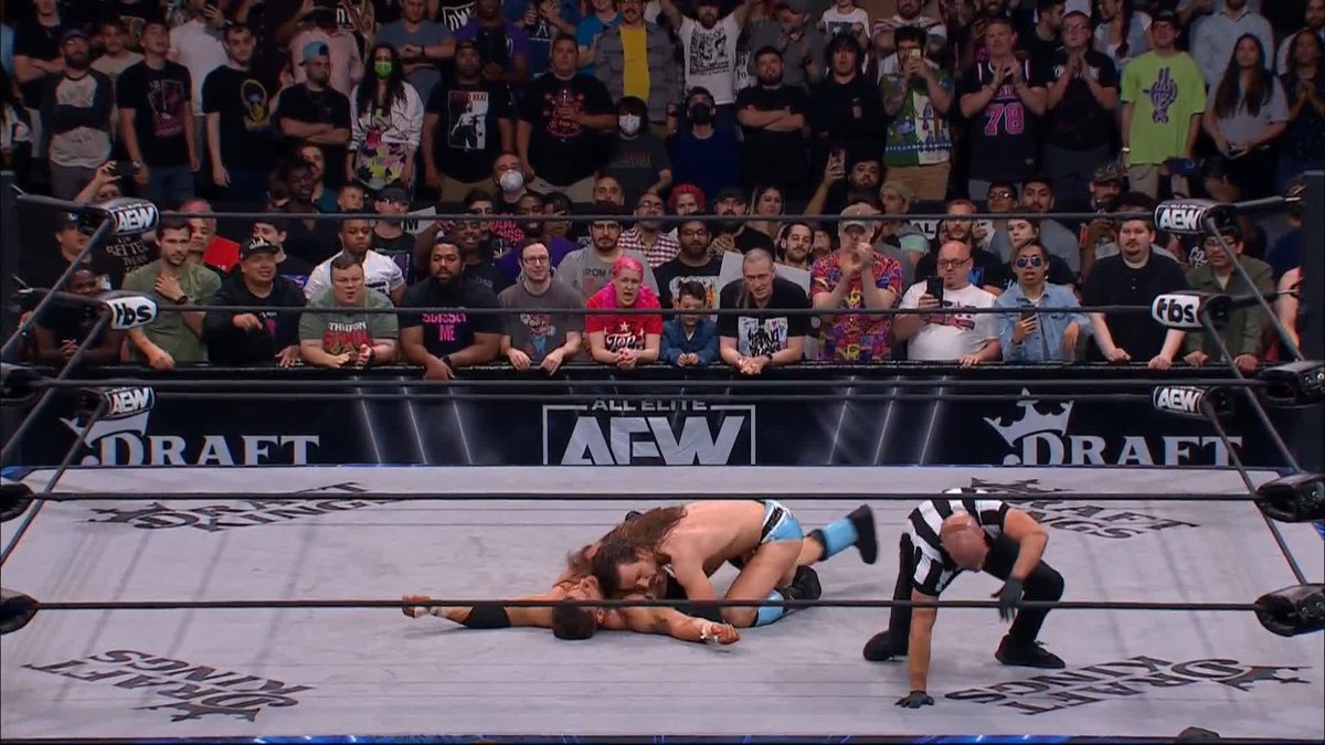 So close for Adam Cole. This match continues! Watch #AEWDynamite on LIVE on TBS Adam Cole | Maxwell Jacob Friedman™️